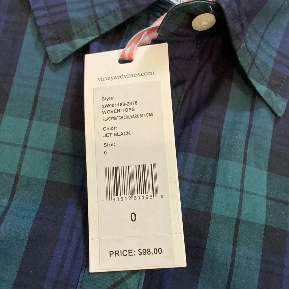 NWT Vineyard Vines Blackwatch Chilmark Classic Button Down in Jet Black - Picture 8 of 10